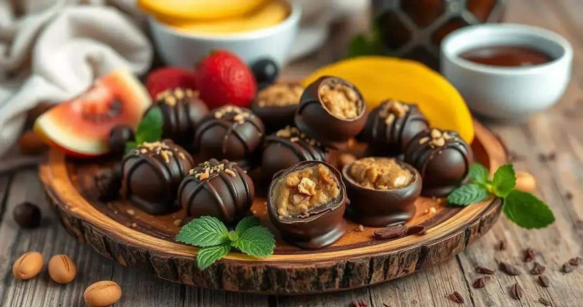 Como servir o chocolate recheado com pasta de amendoim