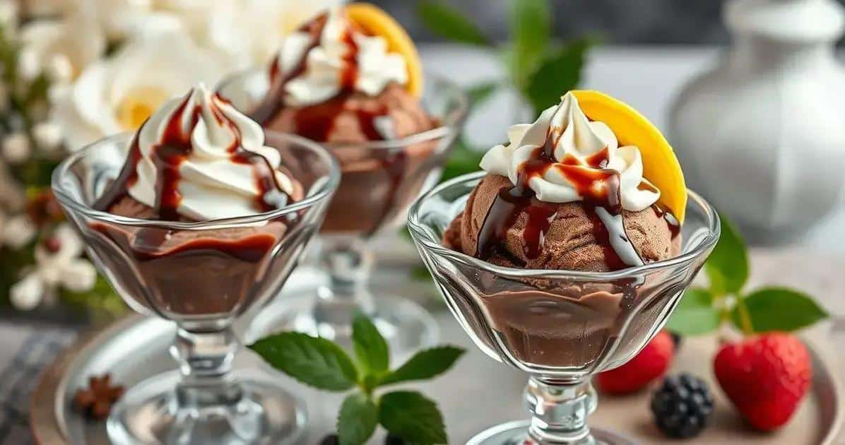 Dicas para servir chocolate gelado com chantilly e calda