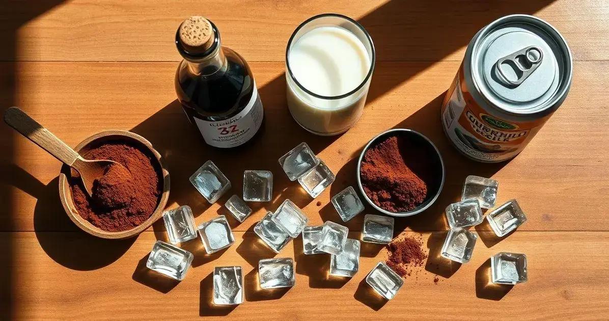Ingredientes da Batida de Chocolate com Rum e Leite Condensado
