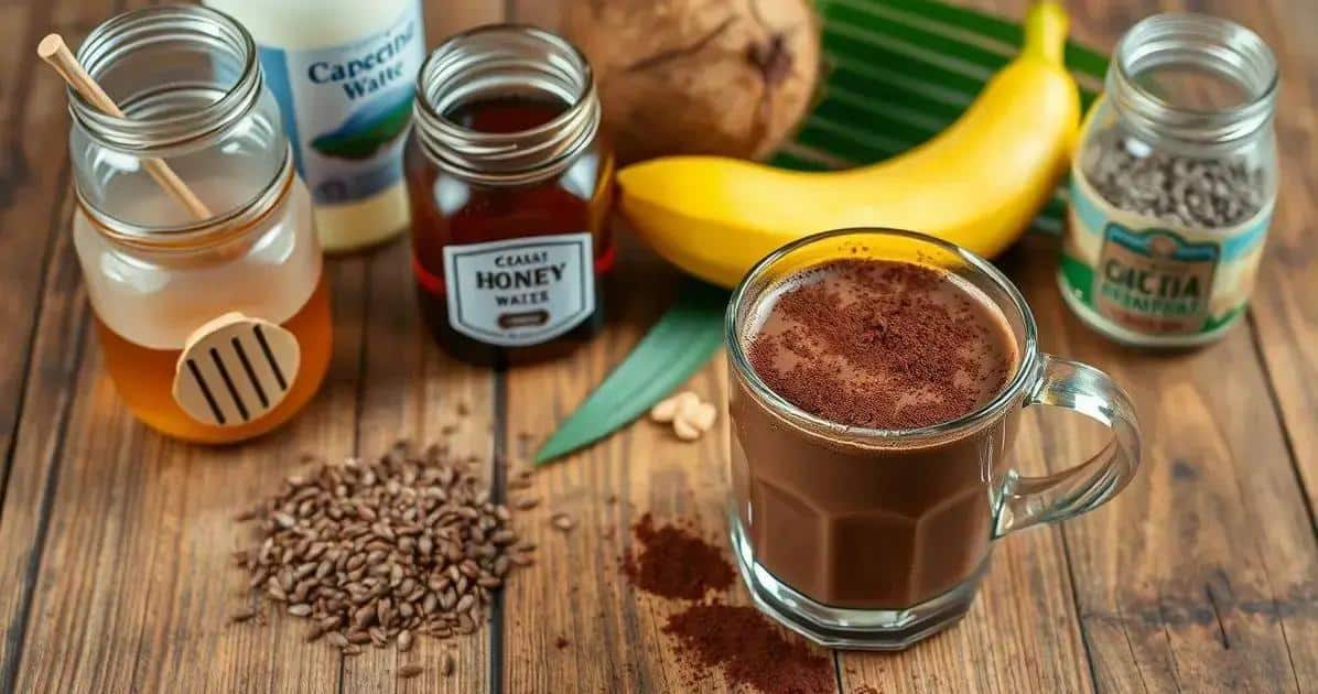 Ingredientes da Bebida Energética Caseira com Cacau