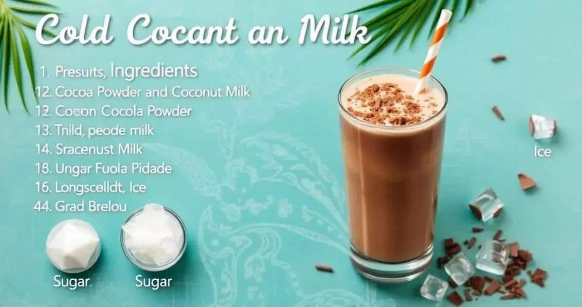 Ingredientes da Bebida Gelada com Cacau e Leite de Coco