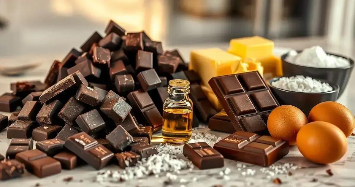 Ingredientes da receita de chocolate e amor