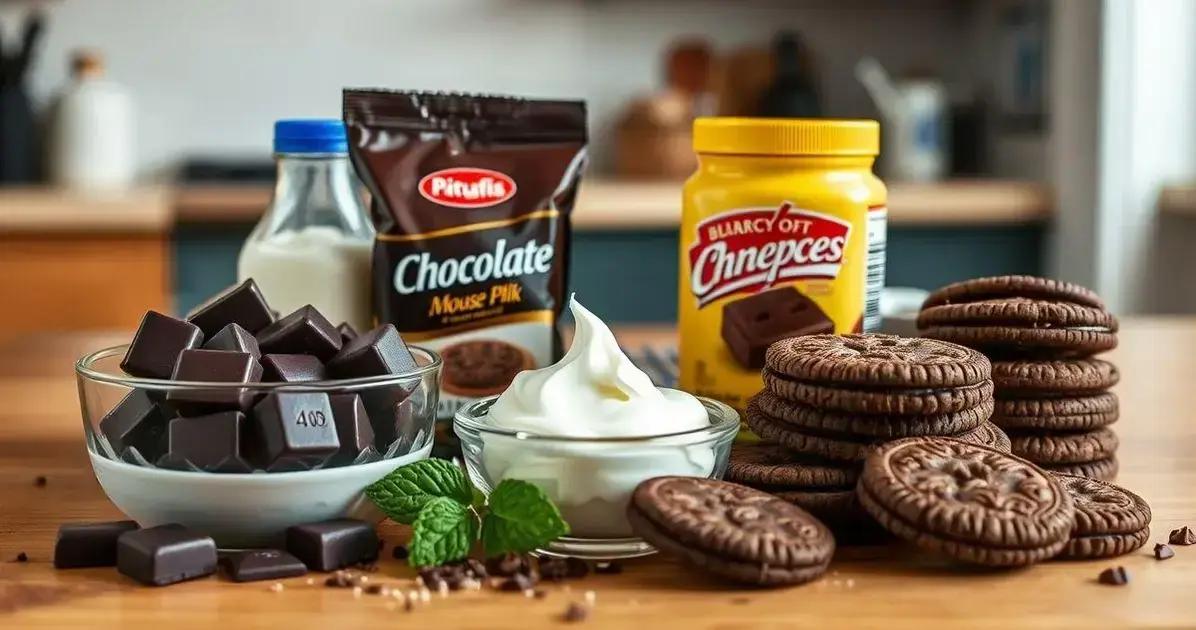 Ingredientes da Torta Gelada de Chocolate com Chantilly