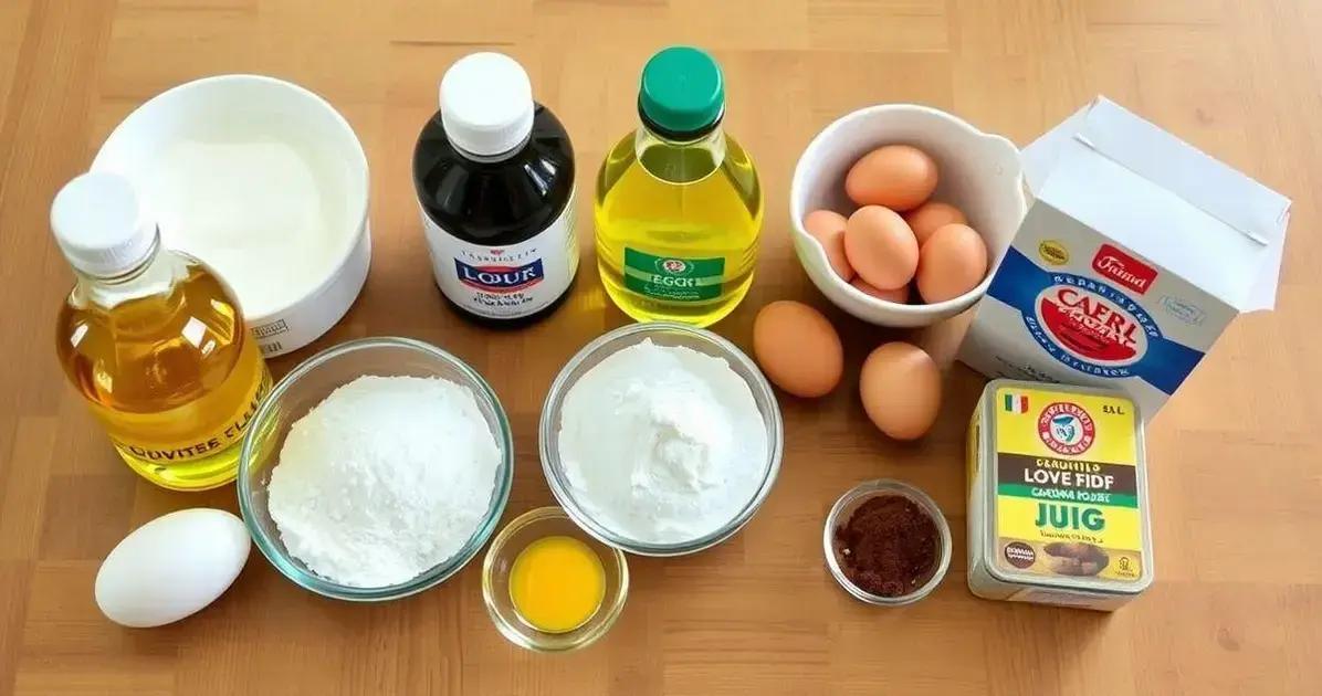 Ingredientes do Bolo de Chocolate com Iogurte Fofíssimo