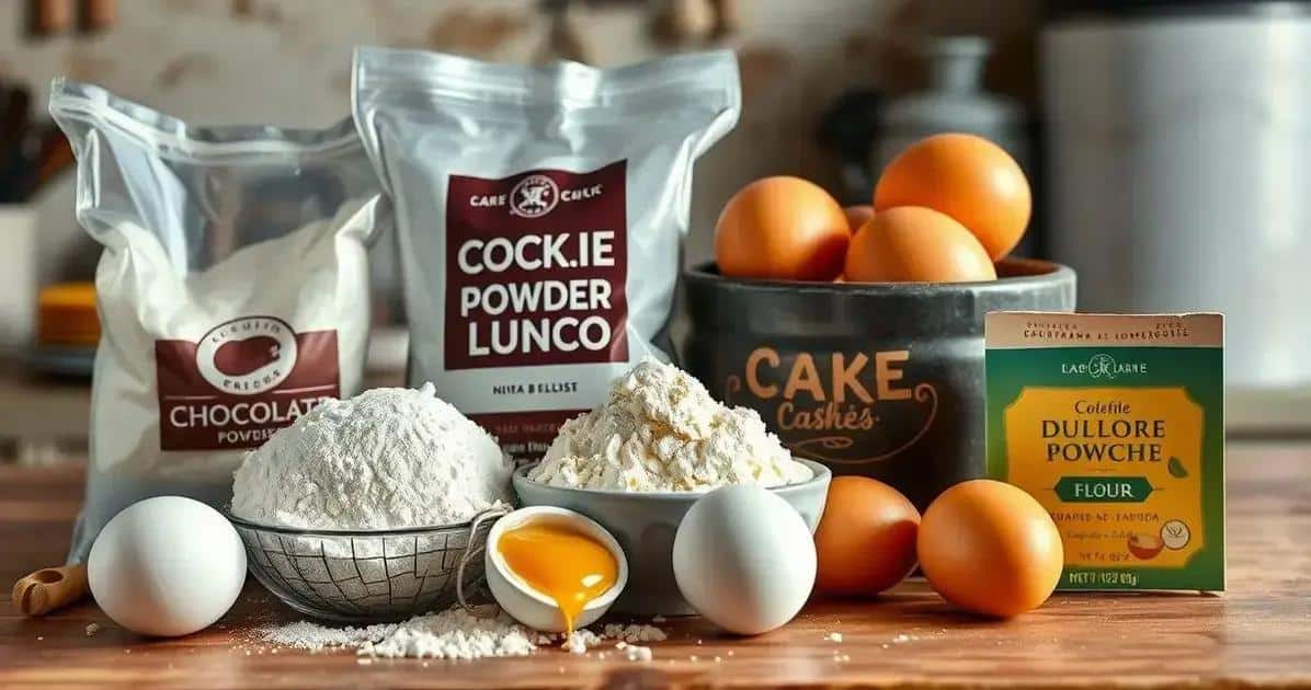 Ingredientes do Bolo de Chocolate com Recheio de Doce de Leite