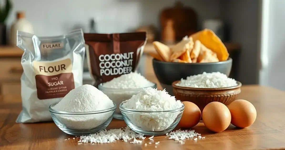 Ingredientes do Bolo Gelado de Chocolate com Coco