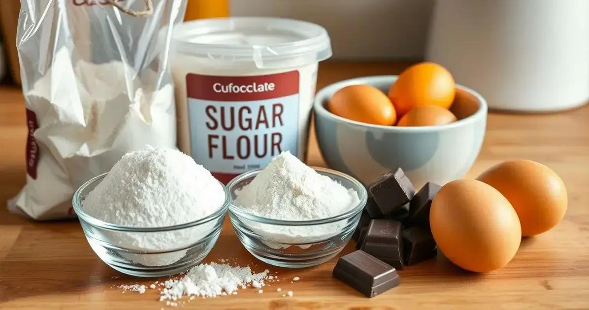 Ingredientes do Bolo Vulcão de Chocolate Cremoso