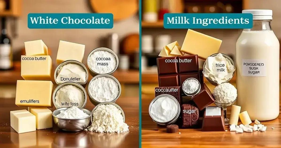 Ingredientes do Chocolate: Brancos e ao Leite