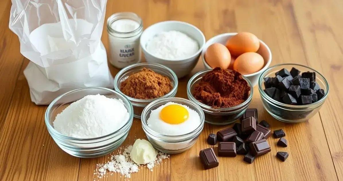 Ingredientes do Cupcake de Chocolate com Recheio Surpresa