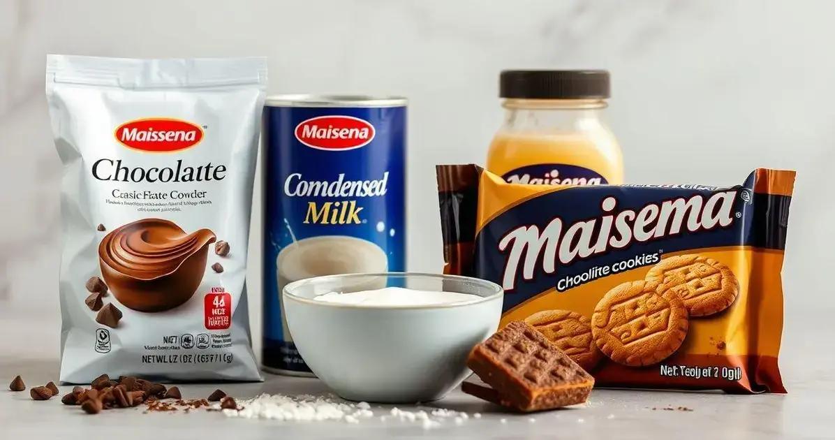 Ingredientes do Pavê de Chocolate com Bolacha Maisena