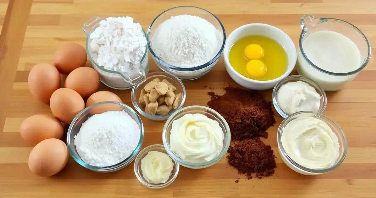 Ingredientes do Rocambole de Chocolate