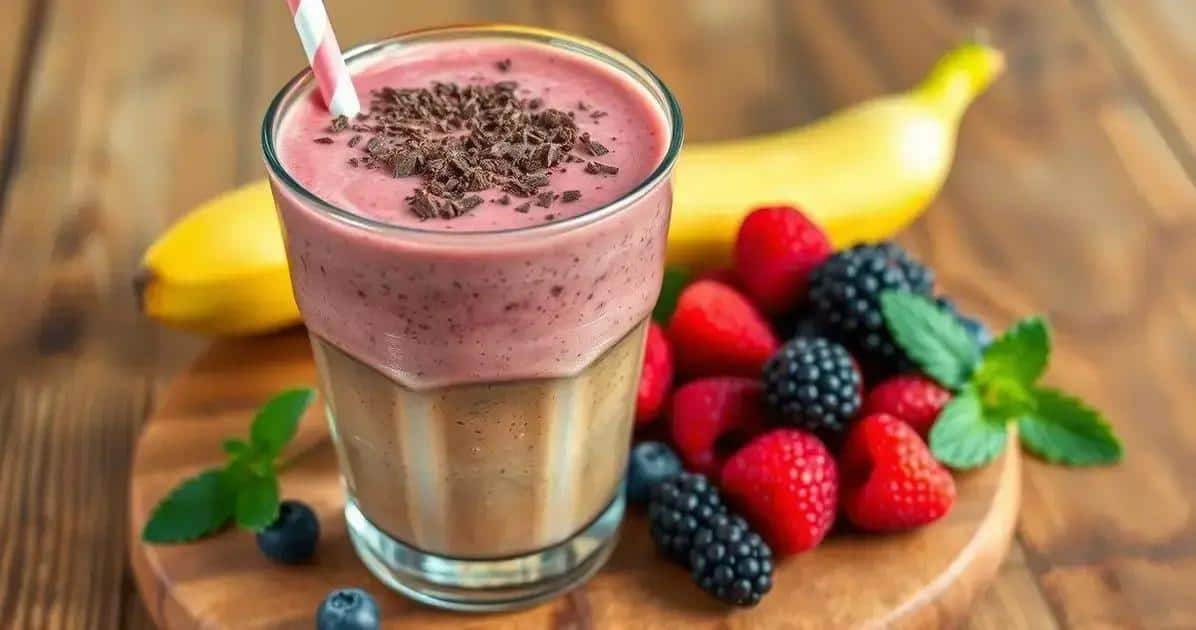 Ingredientes do Smoothie de Chocolate com Frutas Vermelhas