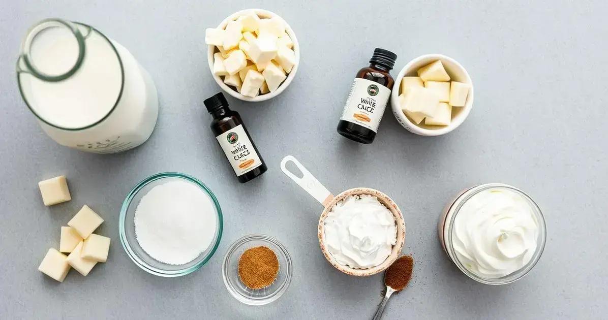Ingredientes para a Bebida de Chocolate Branco com Baunilha