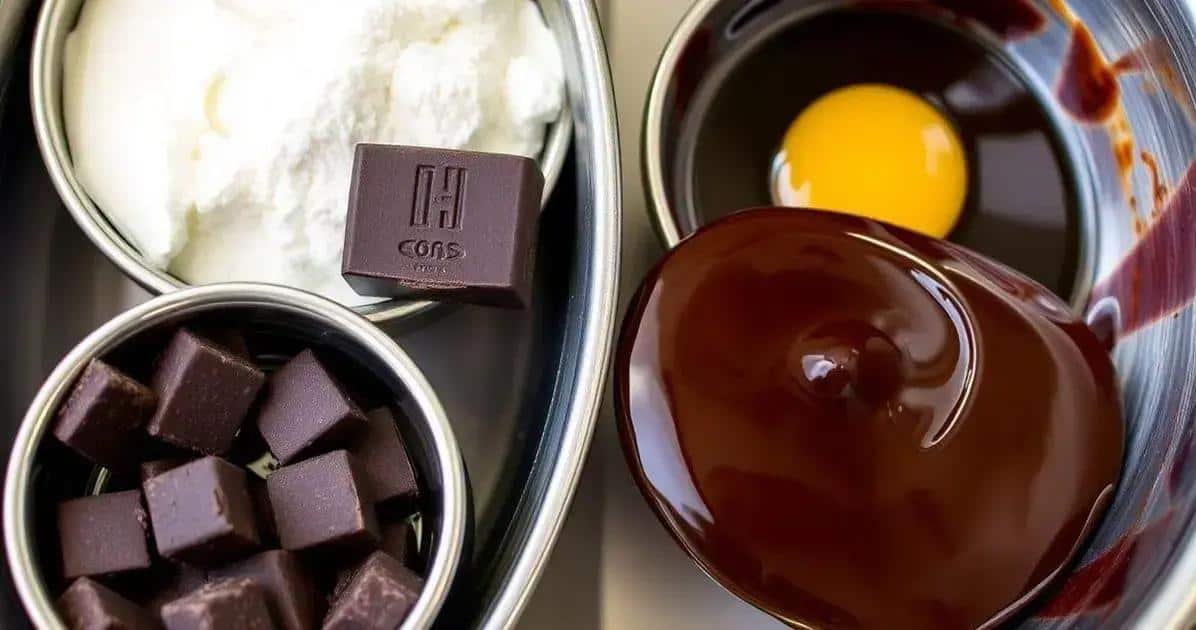 Ingredientes para a calda de chocolate que não endurece