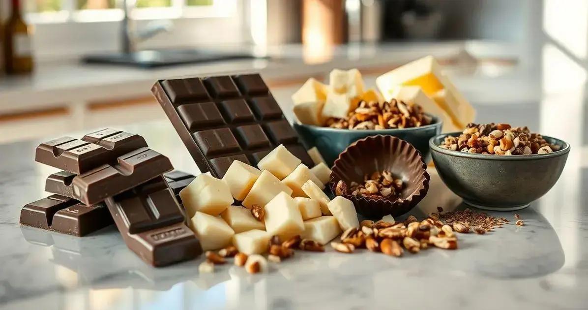 Ingredientes para a casquinha de chocolate crocante