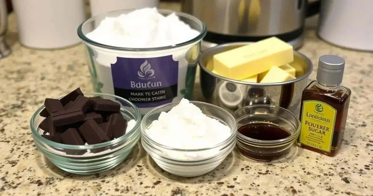 Ingredientes para a Cobertura de Chocolate