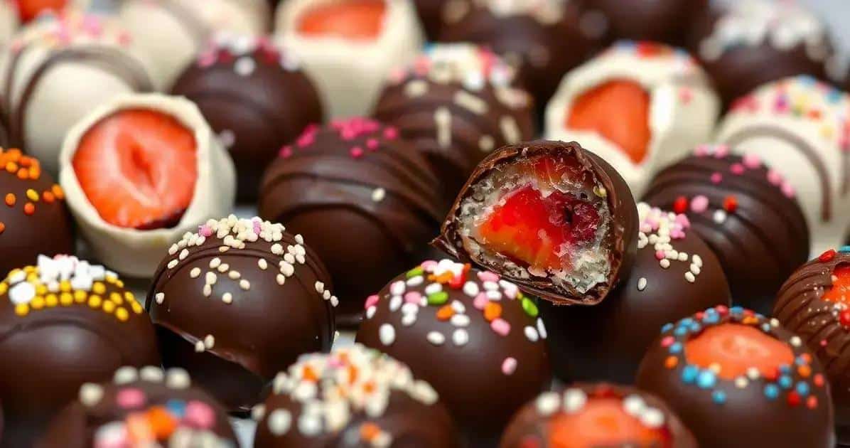 Ingredientes para bombons com frutas