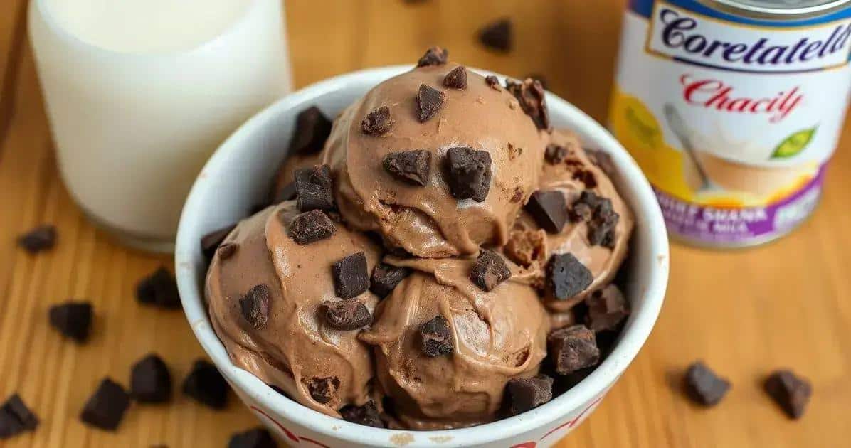 Ingredientes para Chocolate Gelado com Pedaços de Chocolate Crocante