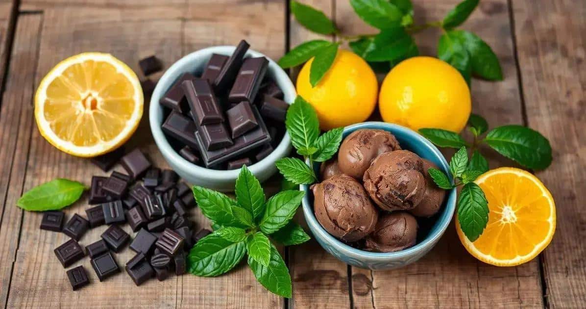 Ingredientes para Chocolate Gelado com Toque Cítrico