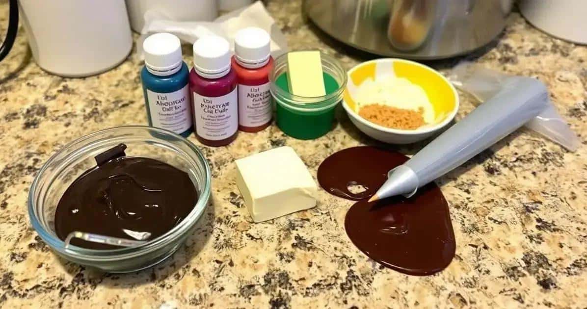 Ingredientes para fazer arabescos com chocolate