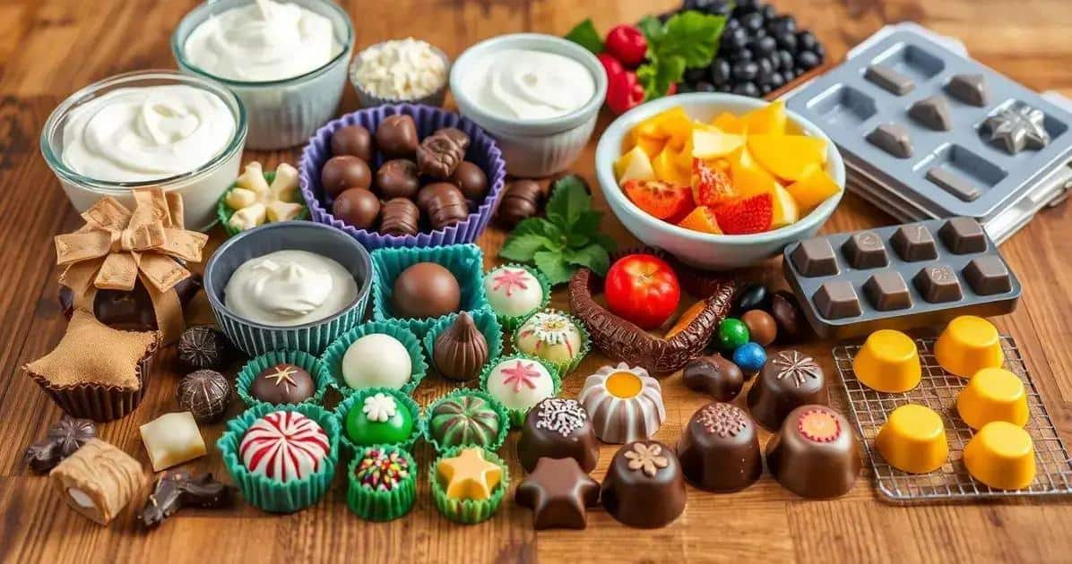 Ingredientes para fazer bombons em formatos diferenciados
