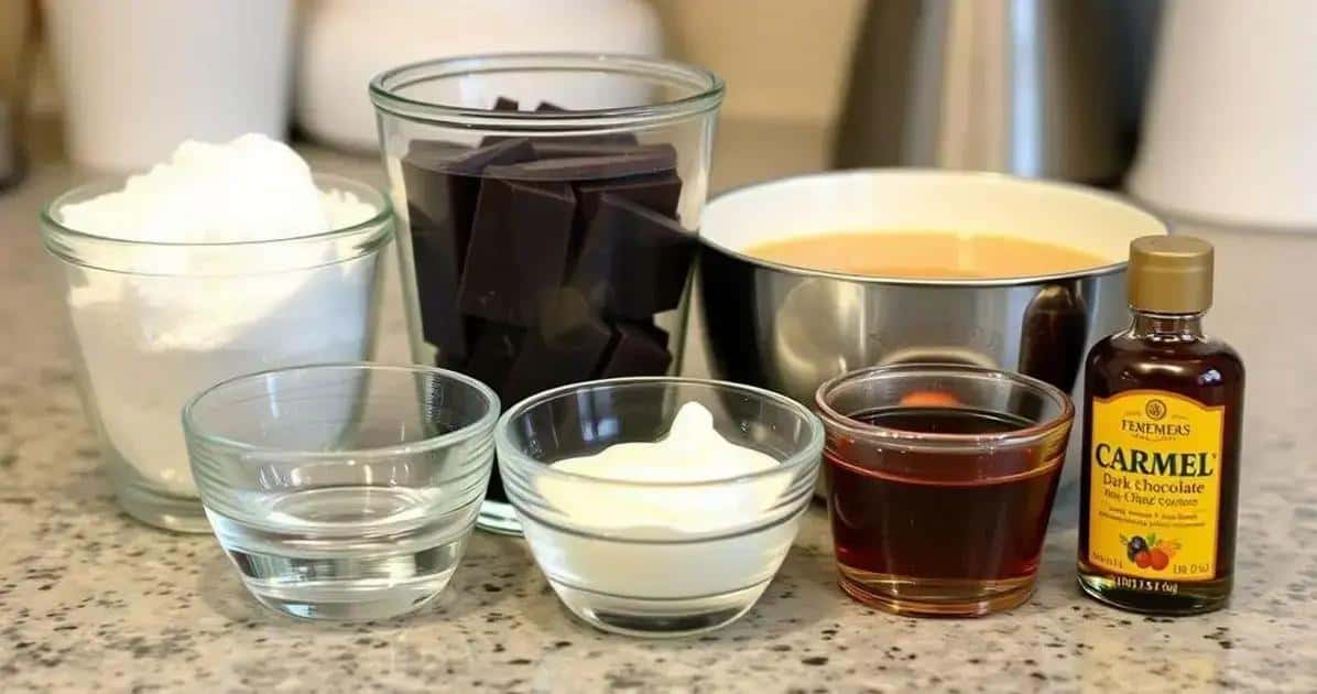 Ingredientes para o Caramelo com Chocolate