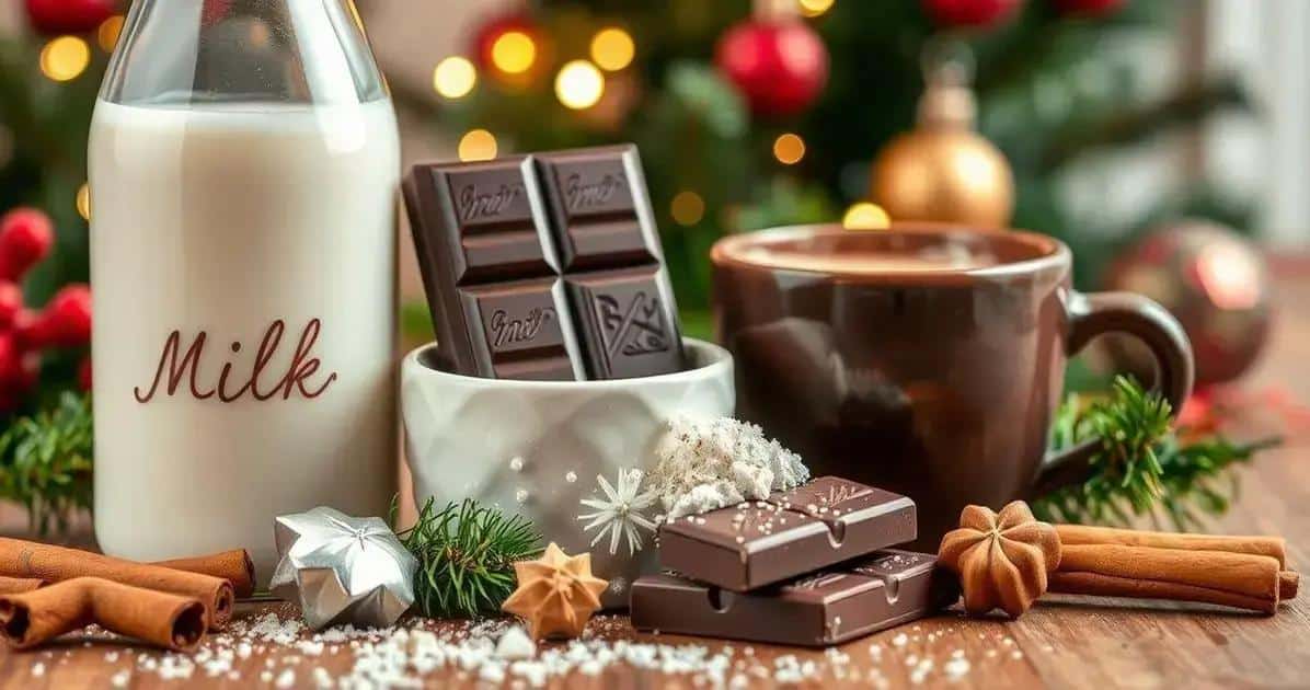 Ingredientes para o Chocolate Quente com Especiarias Natalinas