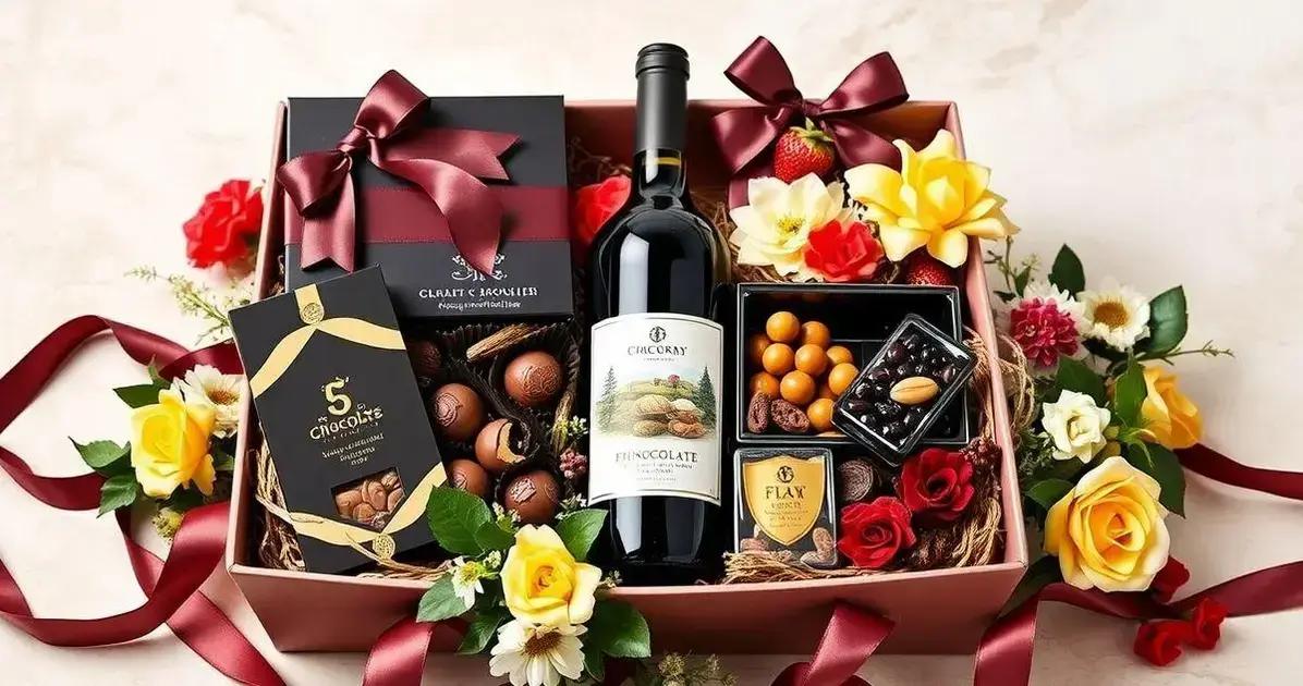 Ingredientes para Presentes com Chocolate e Vinho