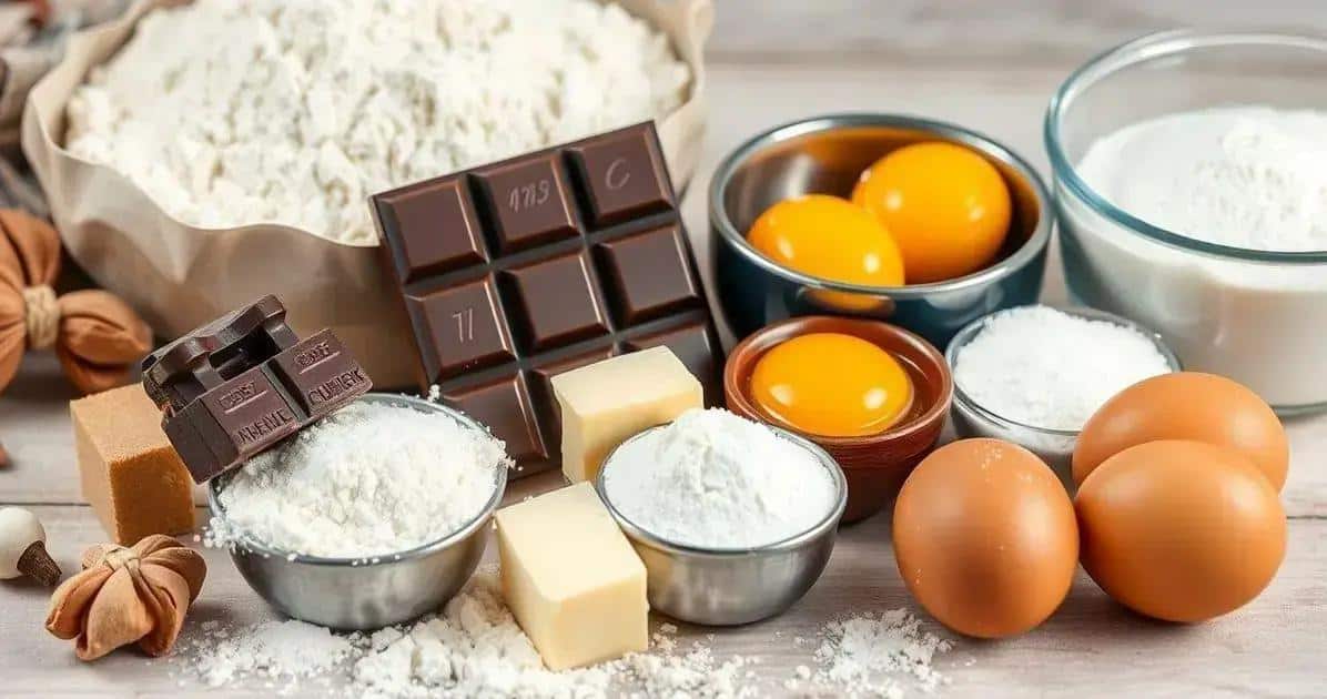 Ingredientes para receitas com chocolate na confeitaria francesa