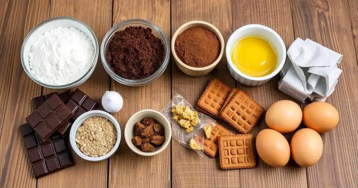 Ingredientes para Torta de Chocolate com Bis e Mousse