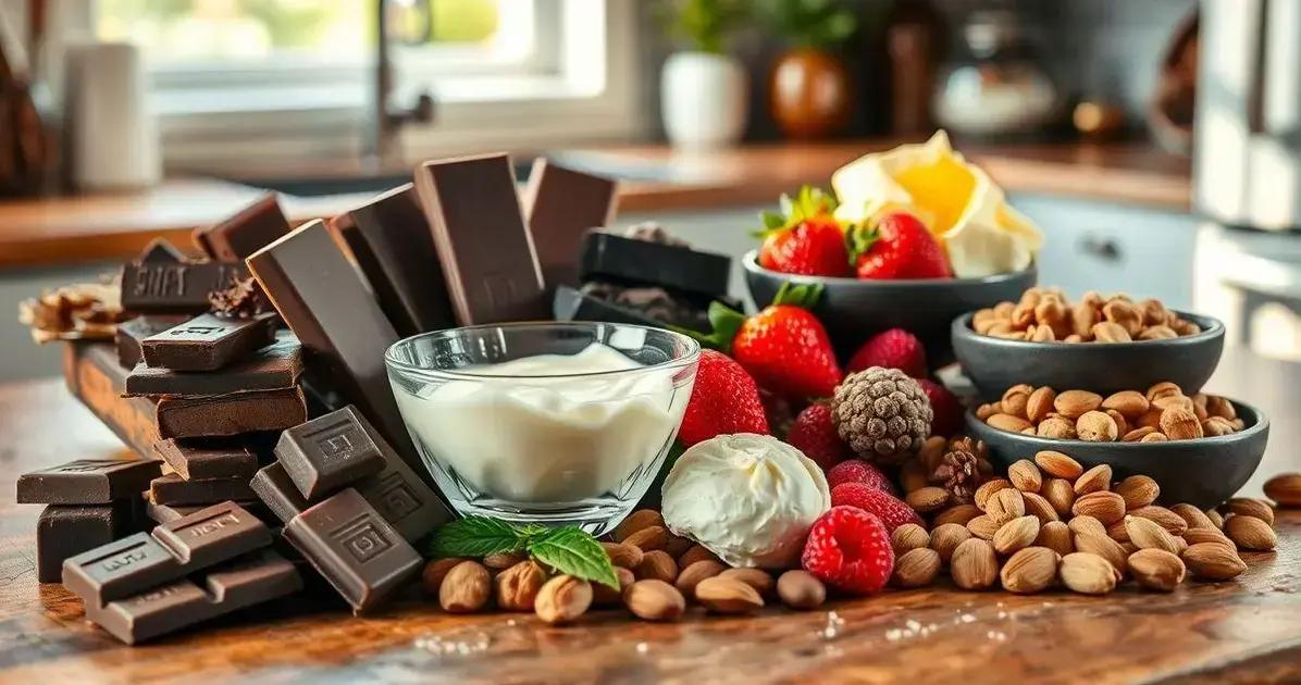 Ingredientes para usar chocolate em sobremesas geladas