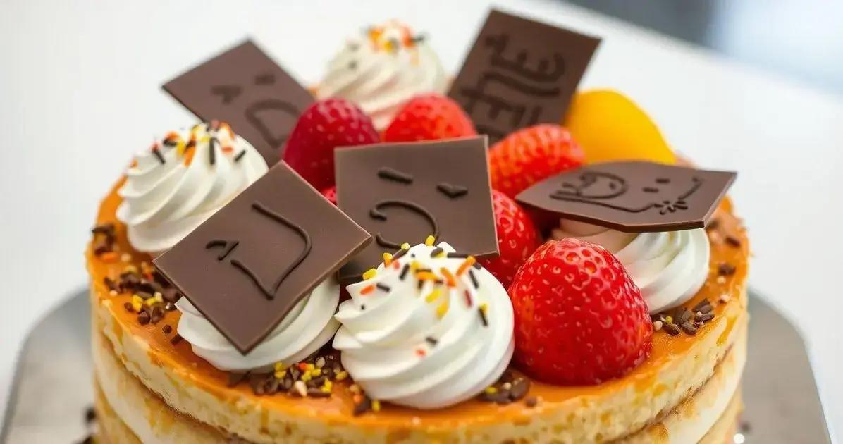 Montando sua sobremesa com desenhos de chocolate
