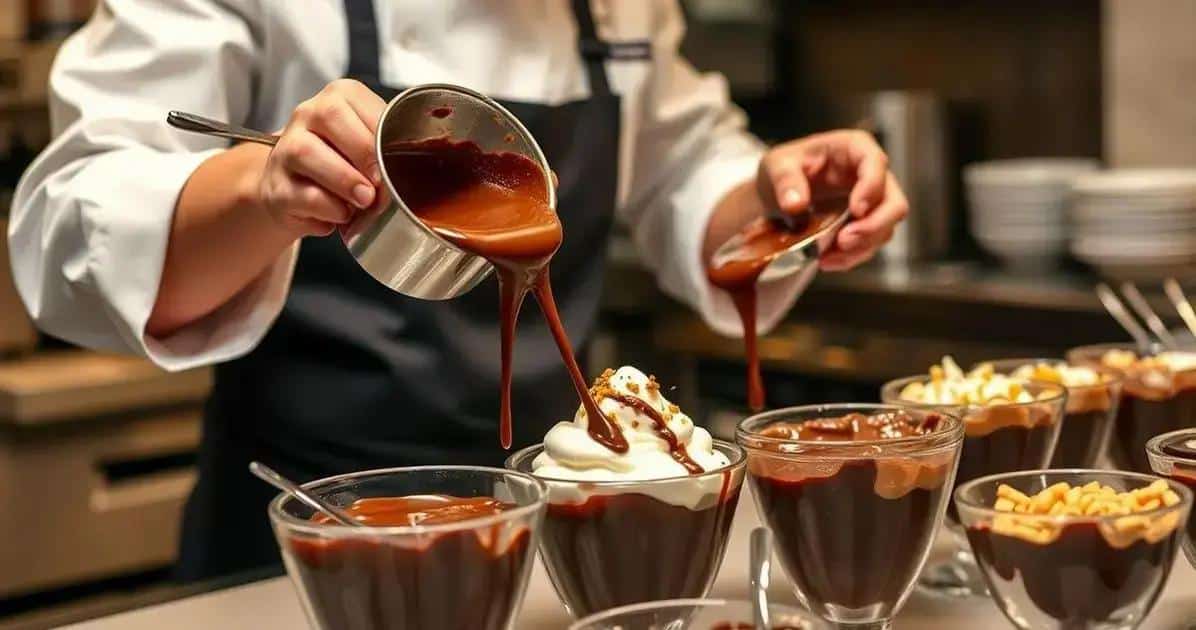 Preparando a deliciosa calda de chocolate