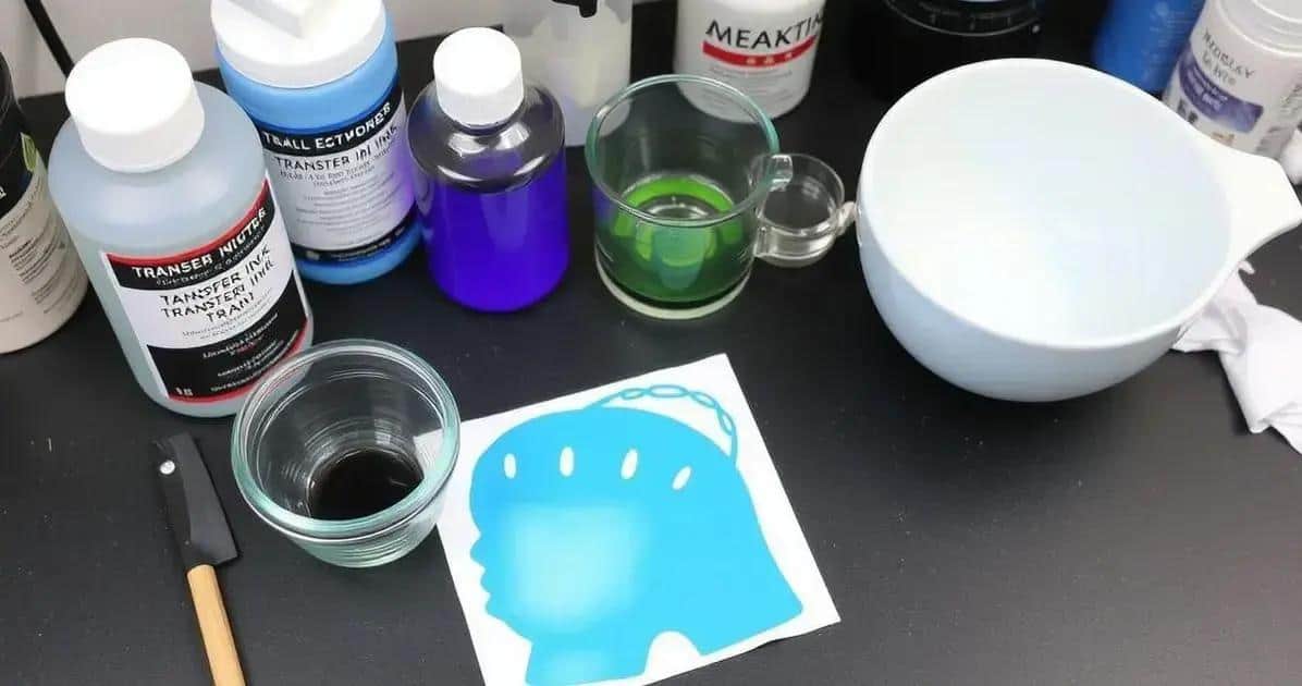 Preparando a mistura para o transfer