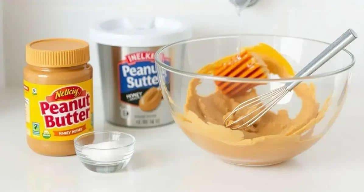 Preparando a pasta de amendoim para o recheio