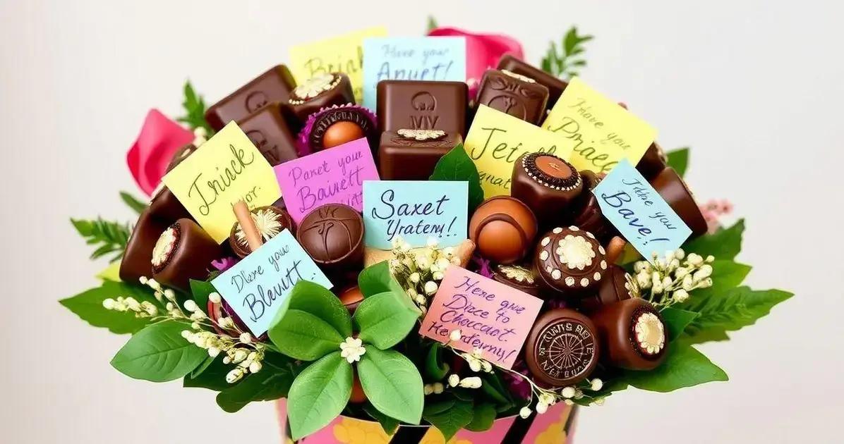 Presentes personalizados com buquê de chocolate