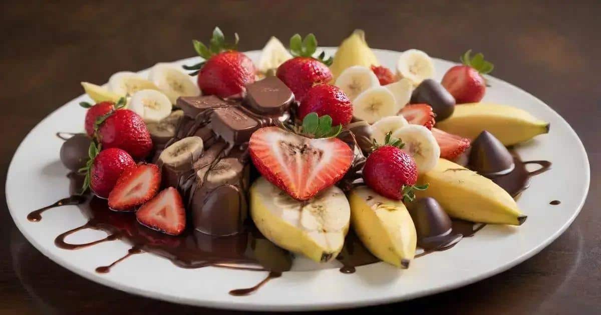 Receita de calda de chocolate com frutas