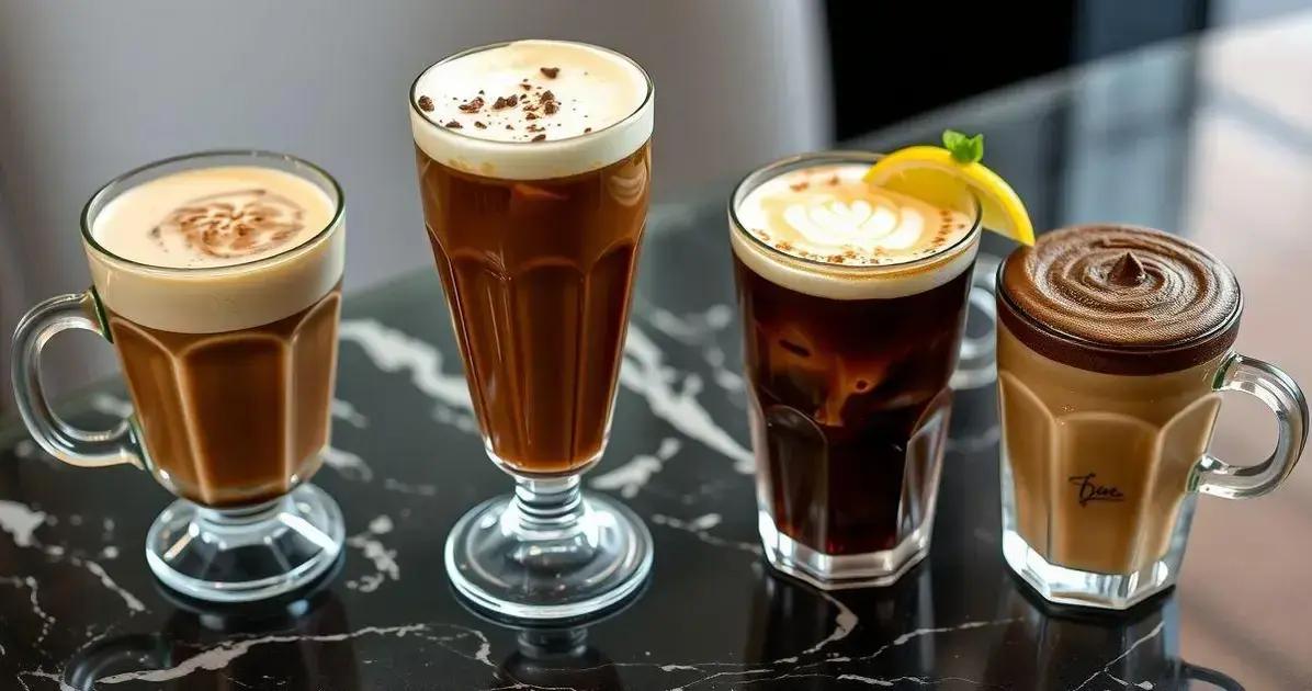 Variações do Café com Chocolate e Chantilly