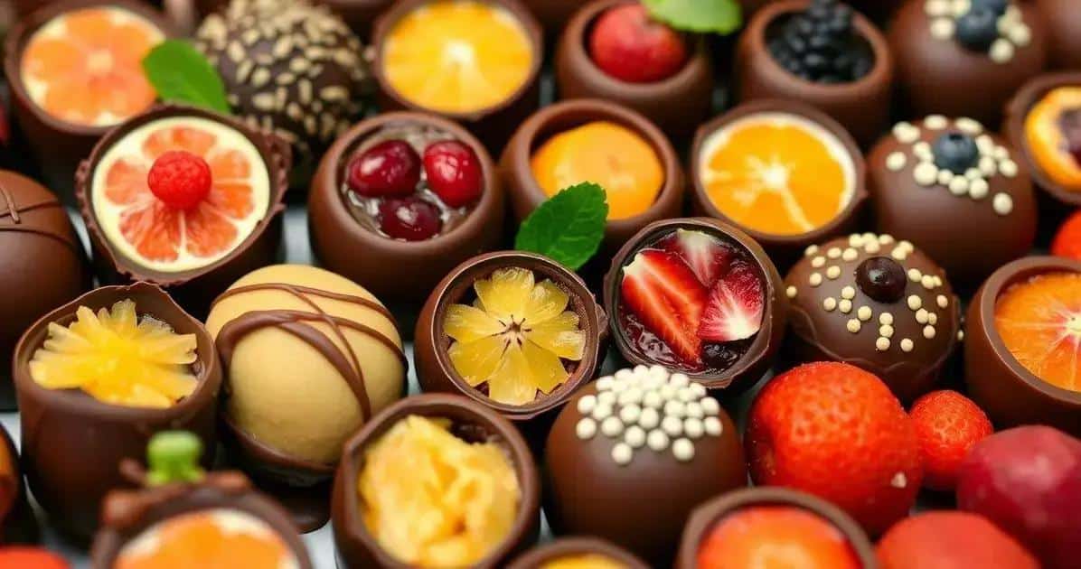 Variantes de bombons com frutas