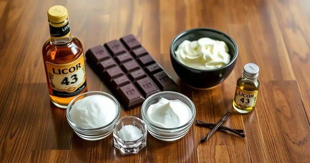 Ingredientes da Receita de Licor 43 com Chocolate