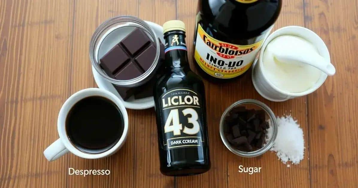 Ingredientes do Licor 43 Chocolate com Café