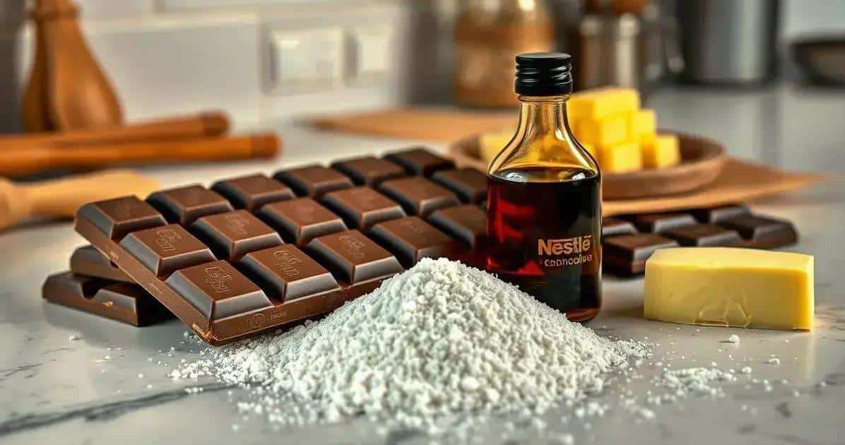 Ingredientes para a Receita de Barra de Chocolate