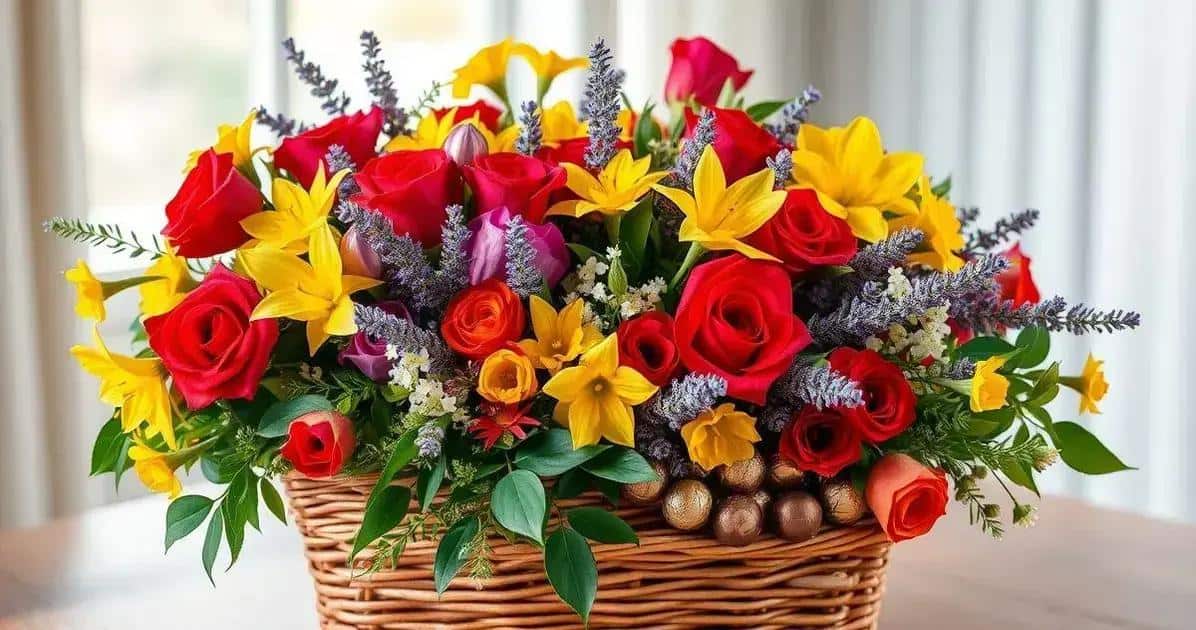 Cesta Jardim de Cacau: Mix de Flores e Doces que Encanta à Primeira Vista