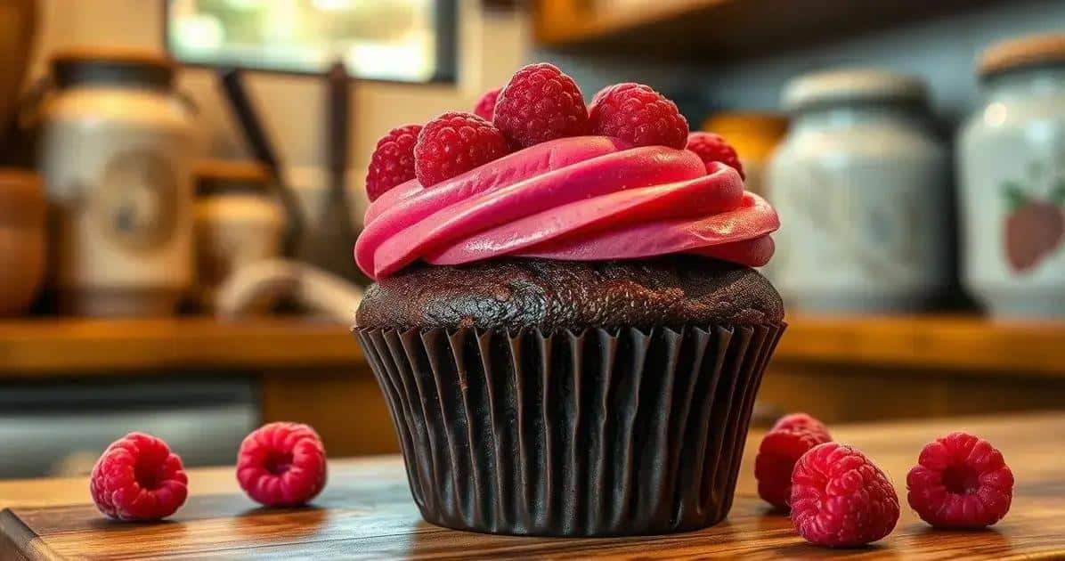 Cupcake Beijo Carmim: Framboesa Fresca no Topo