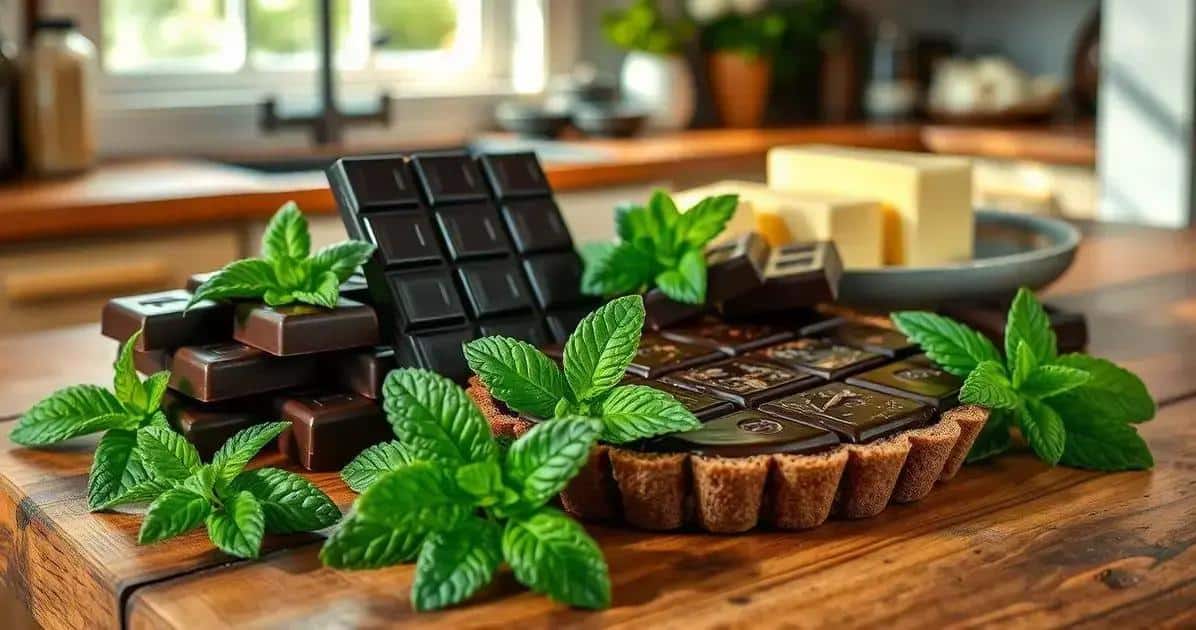 Ingredientes da Torta de Chocolate com Licor de Menta