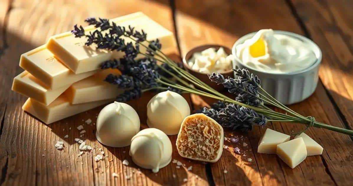 Ingredientes da Trufa de Chocolate Branco com Lavanda