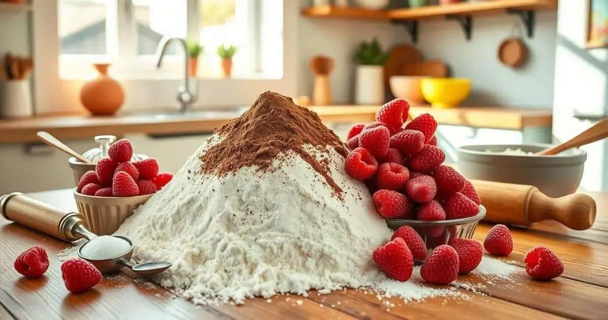 Ingredientes do Cupcake de Chocolate com Framboesa Silvestre