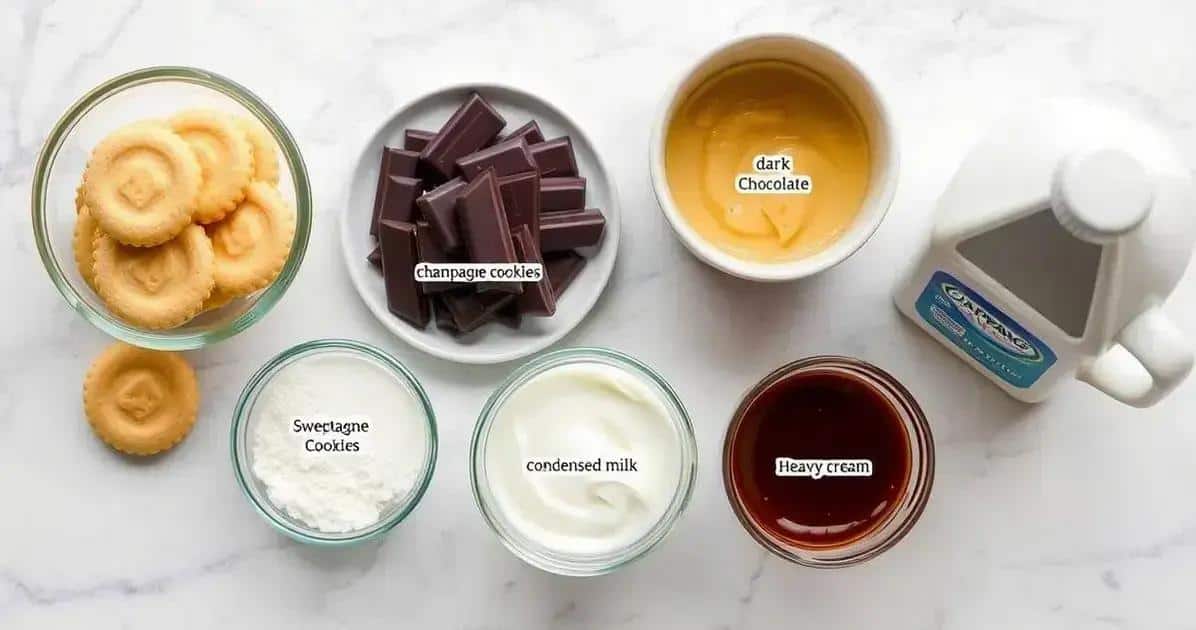Ingredientes do Pavê de Chocolate com Biscoito Champanhe