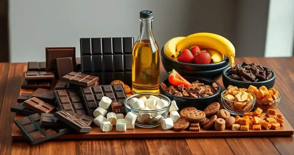 Ingredientes para a Cascata de Chocolate