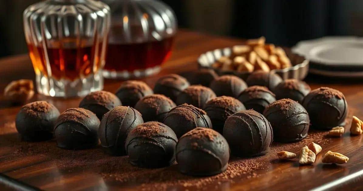 Ingredientes para a trufa de chocolate meio amargo com conhaque